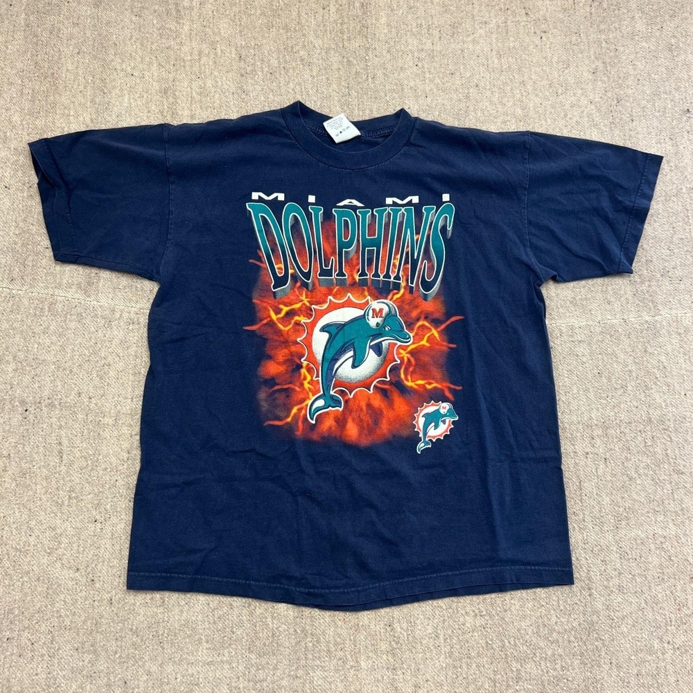 Vintage Miami Dolphins Shirt Mens XL Blue 1990s NFL